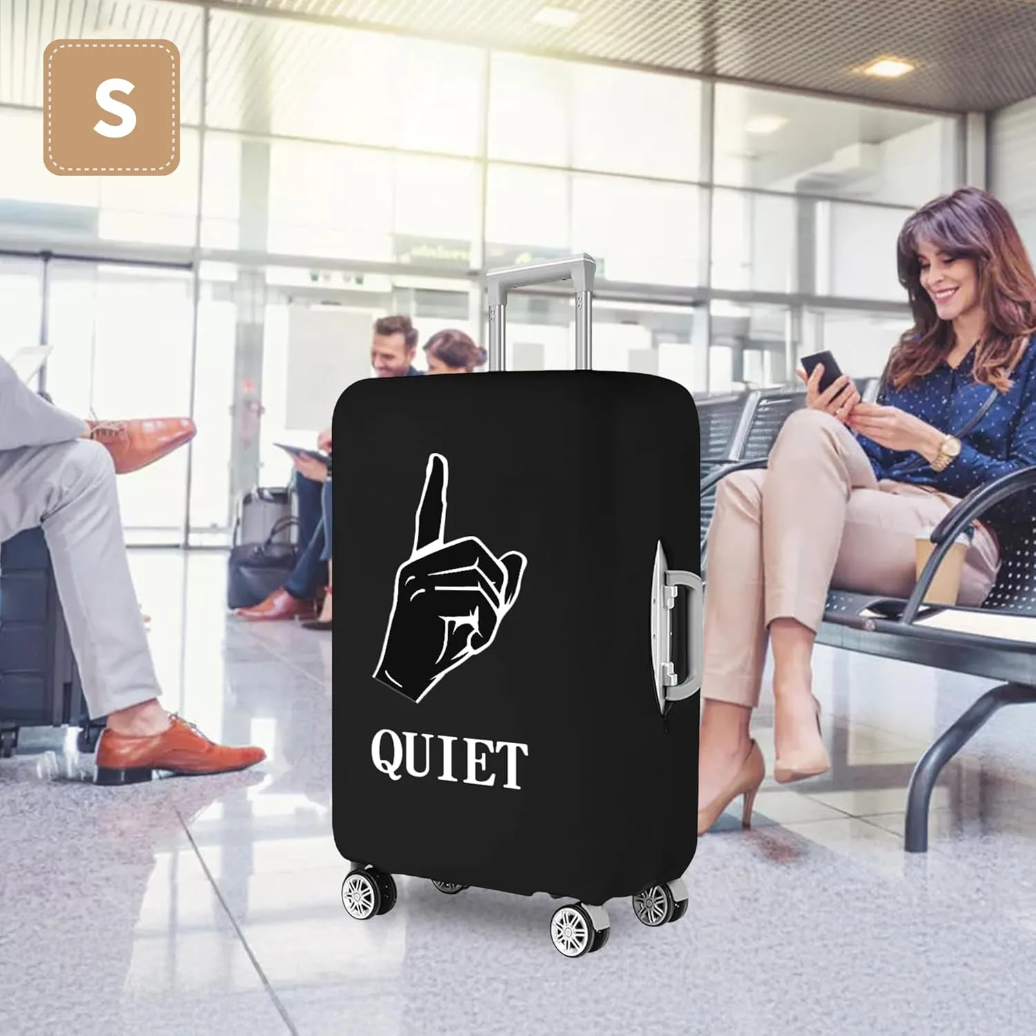 Luggage Covers For Suitcase Tsa Approved, Washable Luggage Cover Elastic Luggage Protector Scratch Resistant Suitcase Cover For 18-20 Inch Wheeled Luggage(QUIET-20 inch)