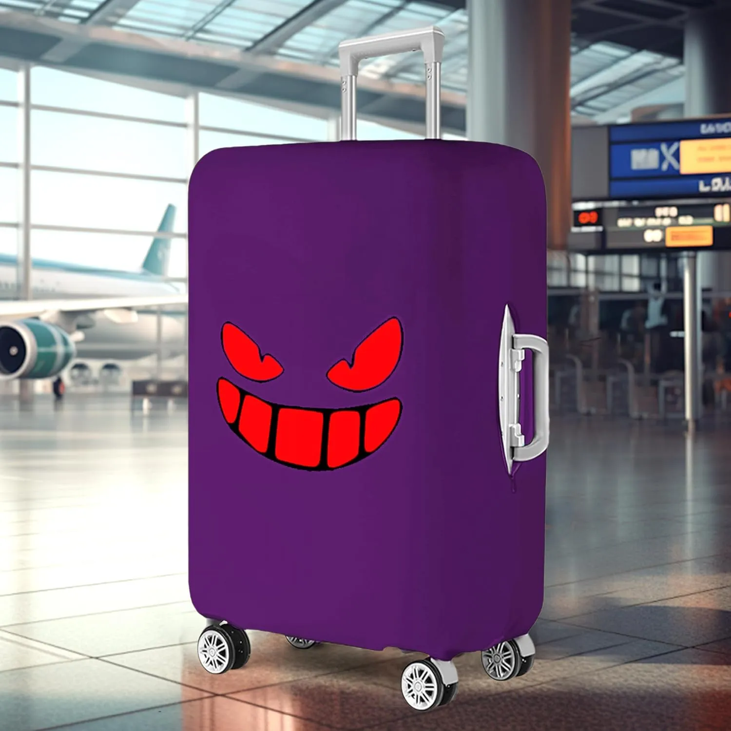 Luggage Covers For Suitcase Tsa Approved, Washable Luggage Cover Elastic Luggage Protector Scratch Resistant Suitcase Cover For 23-25 Inch Wheeled Luggage(Purple-24 inch)