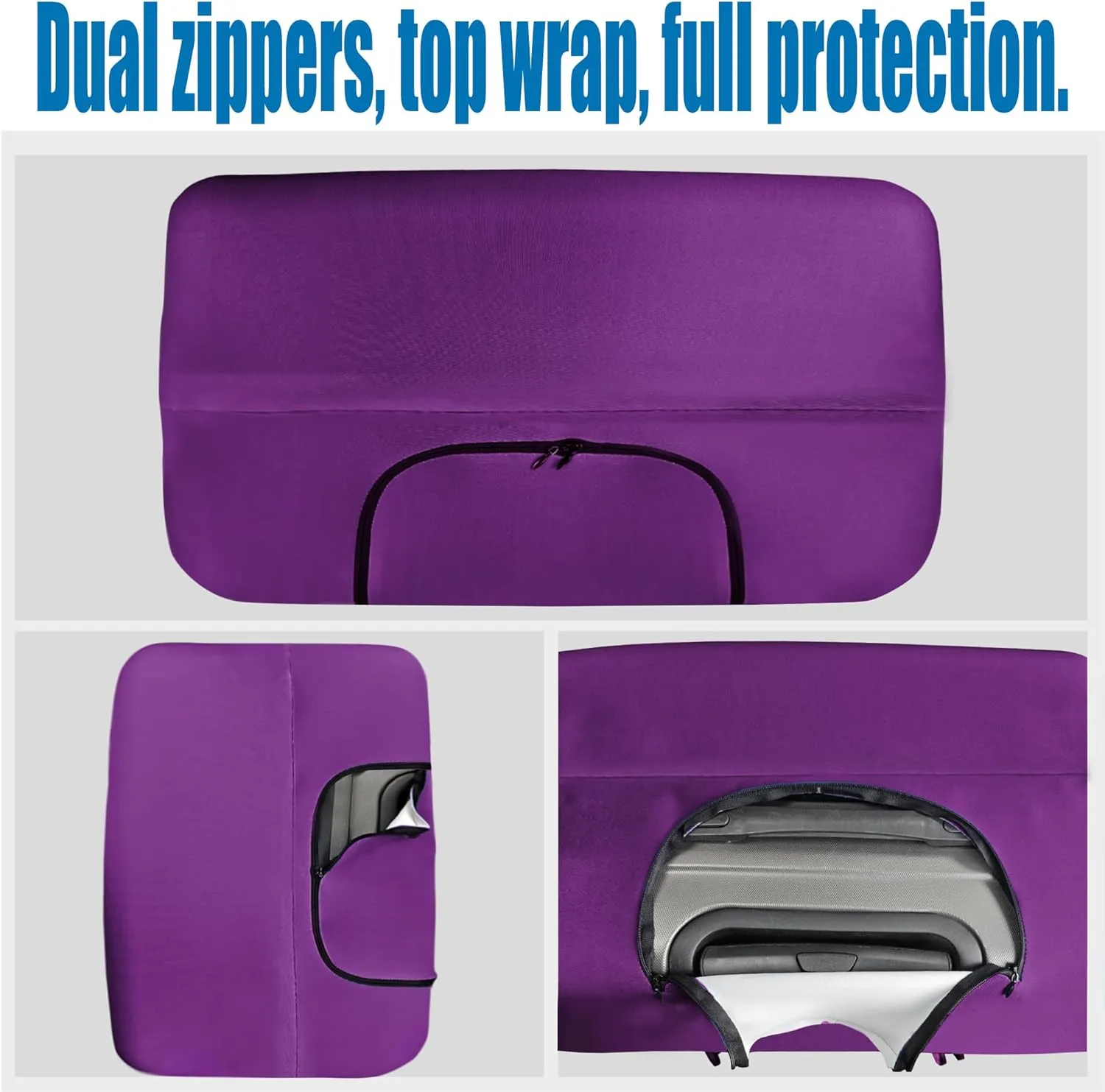 Luggage Covers For Suitcase Tsa Approved, Washable Luggage Cover Elastic Luggage Protector Scratch Resistant Suitcase Cover For 23-25 Inch Wheeled Luggage(Purple-24 inch)