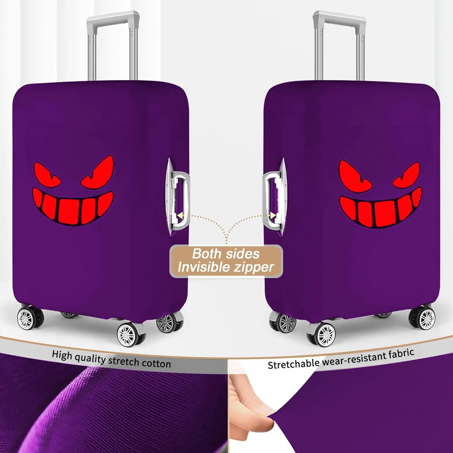 Luggage Covers For Suitcase Tsa Approved, Washable Luggage Cover Elastic Luggage Protector Scratch Resistant Suitcase Cover For 23-25 Inch Wheeled Luggage(Purple-24 inch)