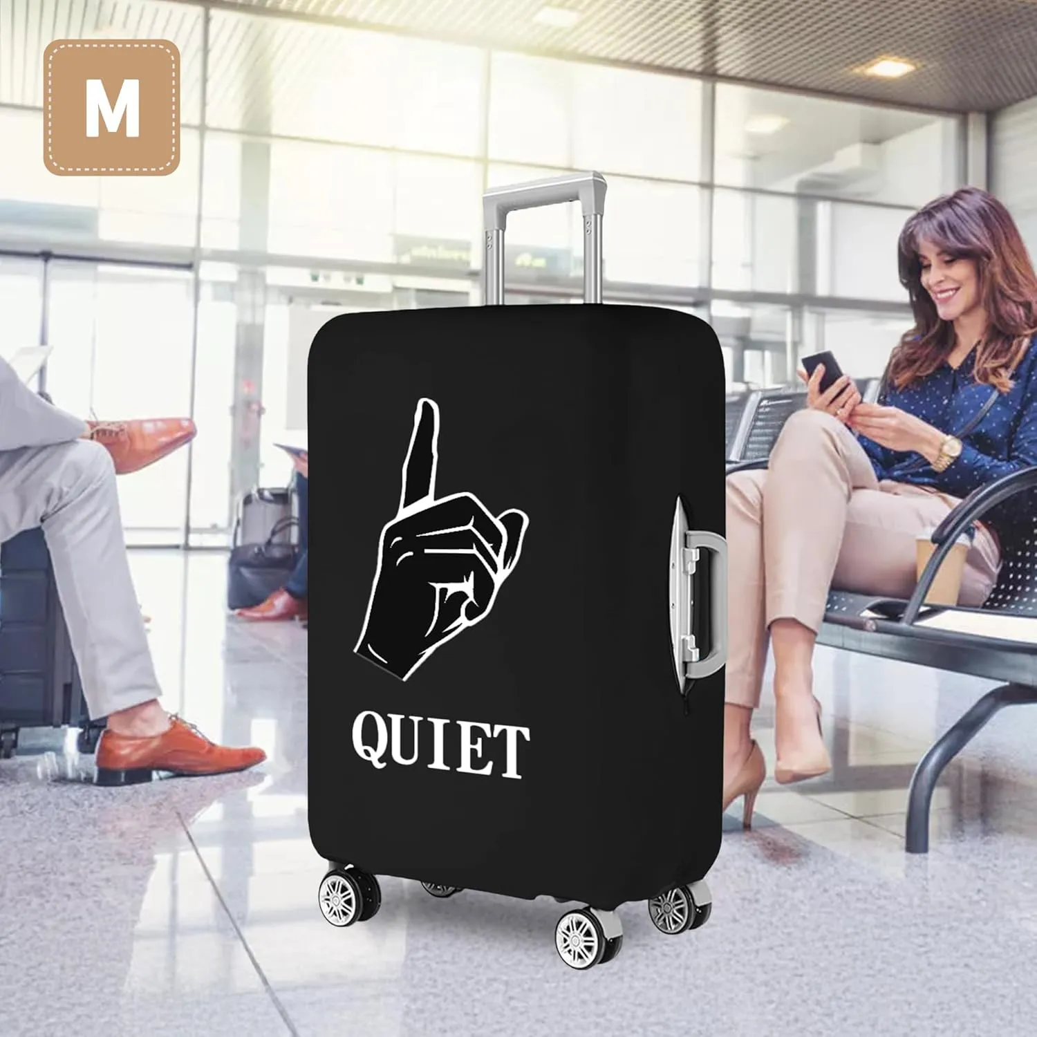 Luggage Covers For Suitcase Tsa Approved, Washable Luggage Cover Elastic Luggage Protector Scratch Resistant Suitcase Cover For 23-25 Inch Wheeled Luggage(QUIET-24 inch)