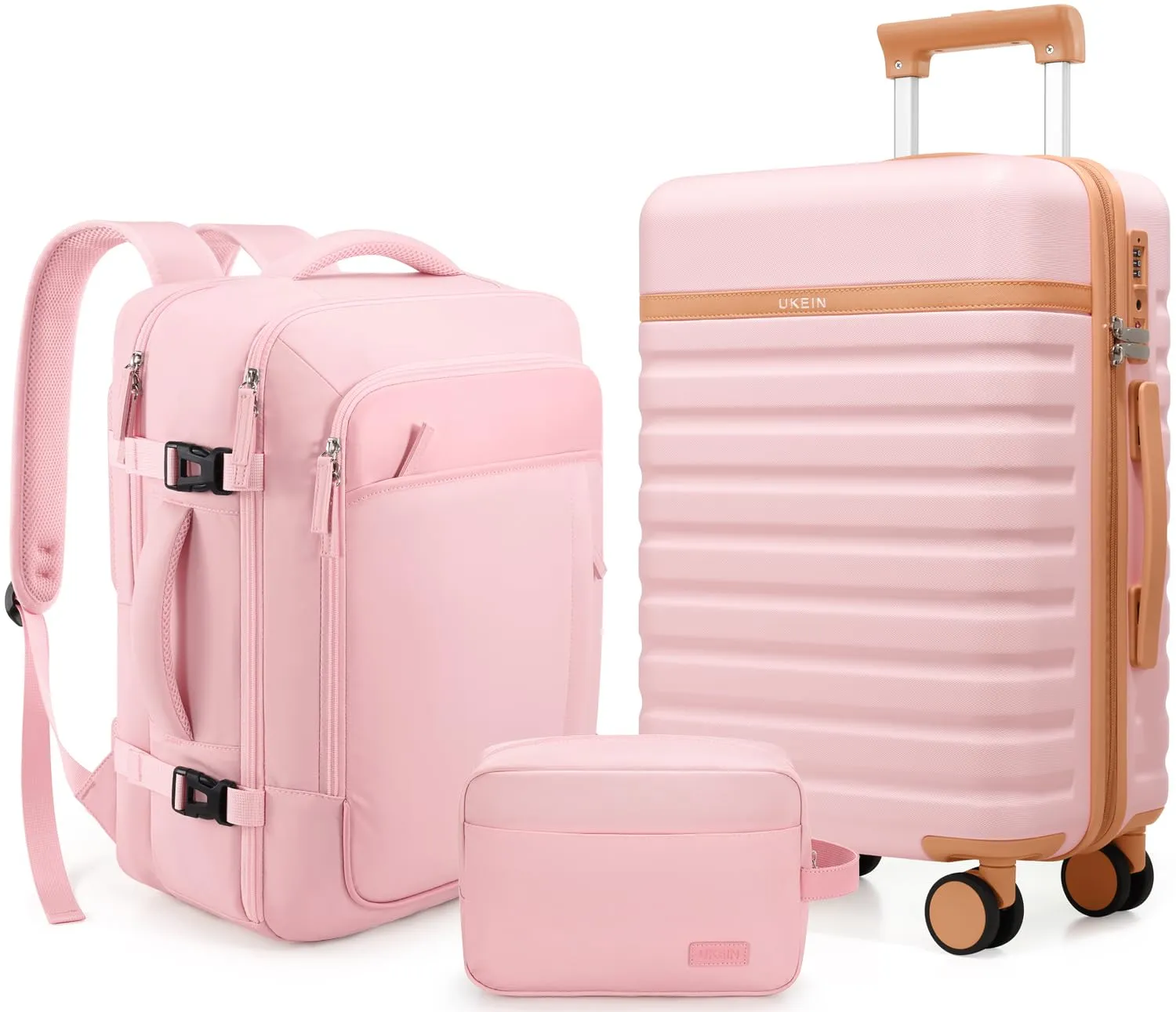 Luggage Sets 3 Piece, Carry-on Luggage 20 Inch with Spinner Wheels Hardside Suitcase Set with TSA Lock,Durable Carry On Suitcase With Travel Backpack for Men Women