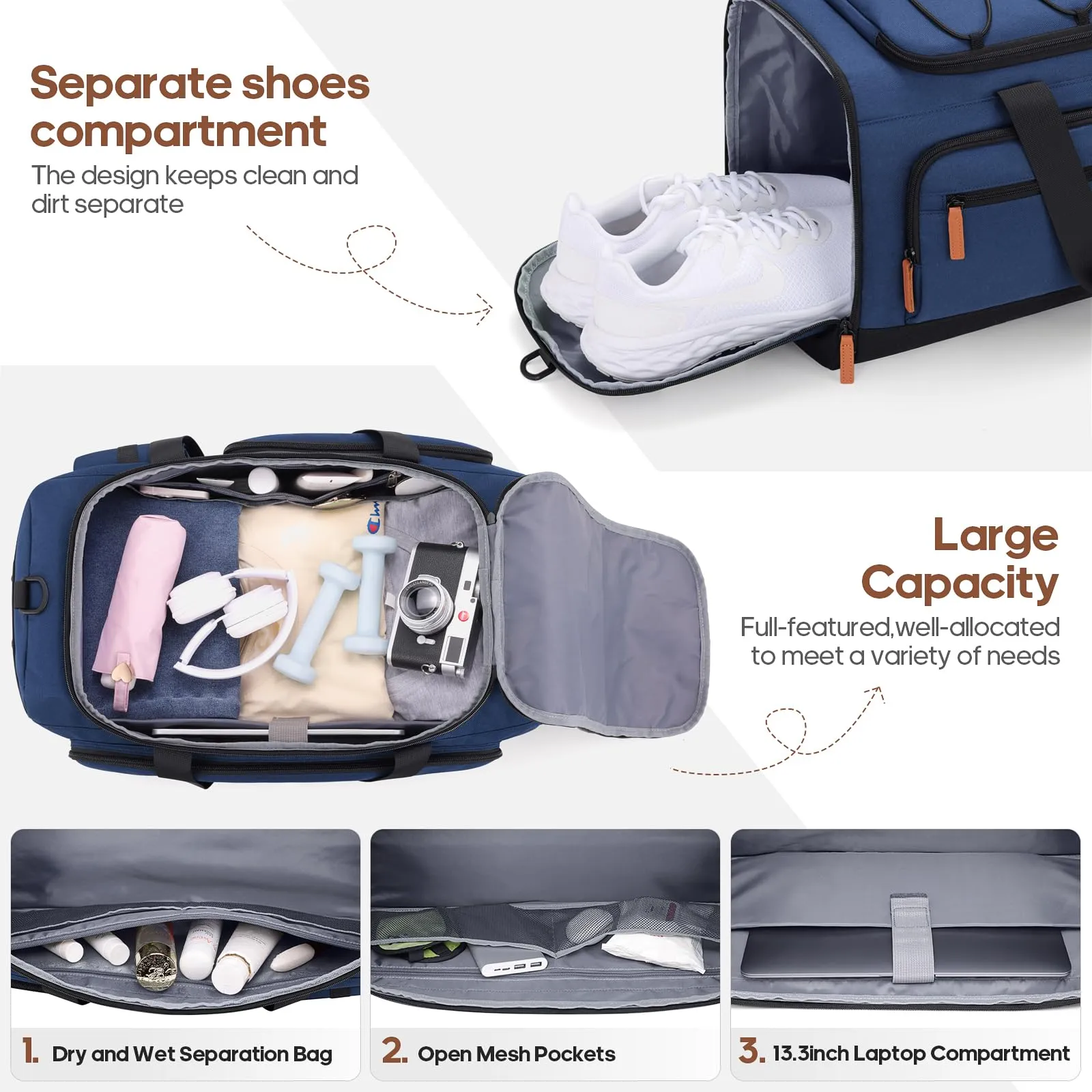 Luggage Sets 3 Piece, Carry-on Luggage 20 Inch with Spinner Wheels Hardside Suitcase Set with TSA Lock,Durable Carry On Suitcase With Travel Backpack for Men Women