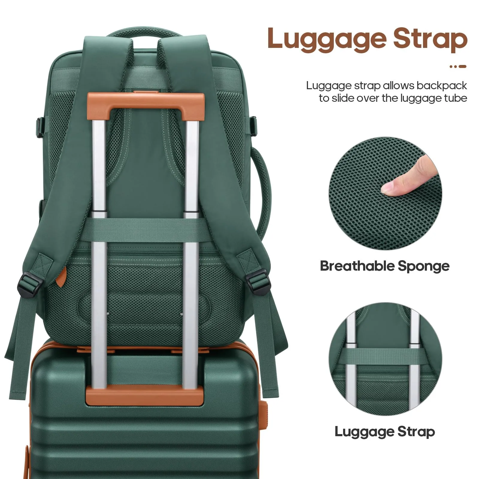 Luggage Sets 3 Piece, Carry-on Luggage 20 Inch with Spinner Wheels Hardside Suitcase Set with TSA Lock,Durable Carry On Suitcase With Travel Backpack for Men Women