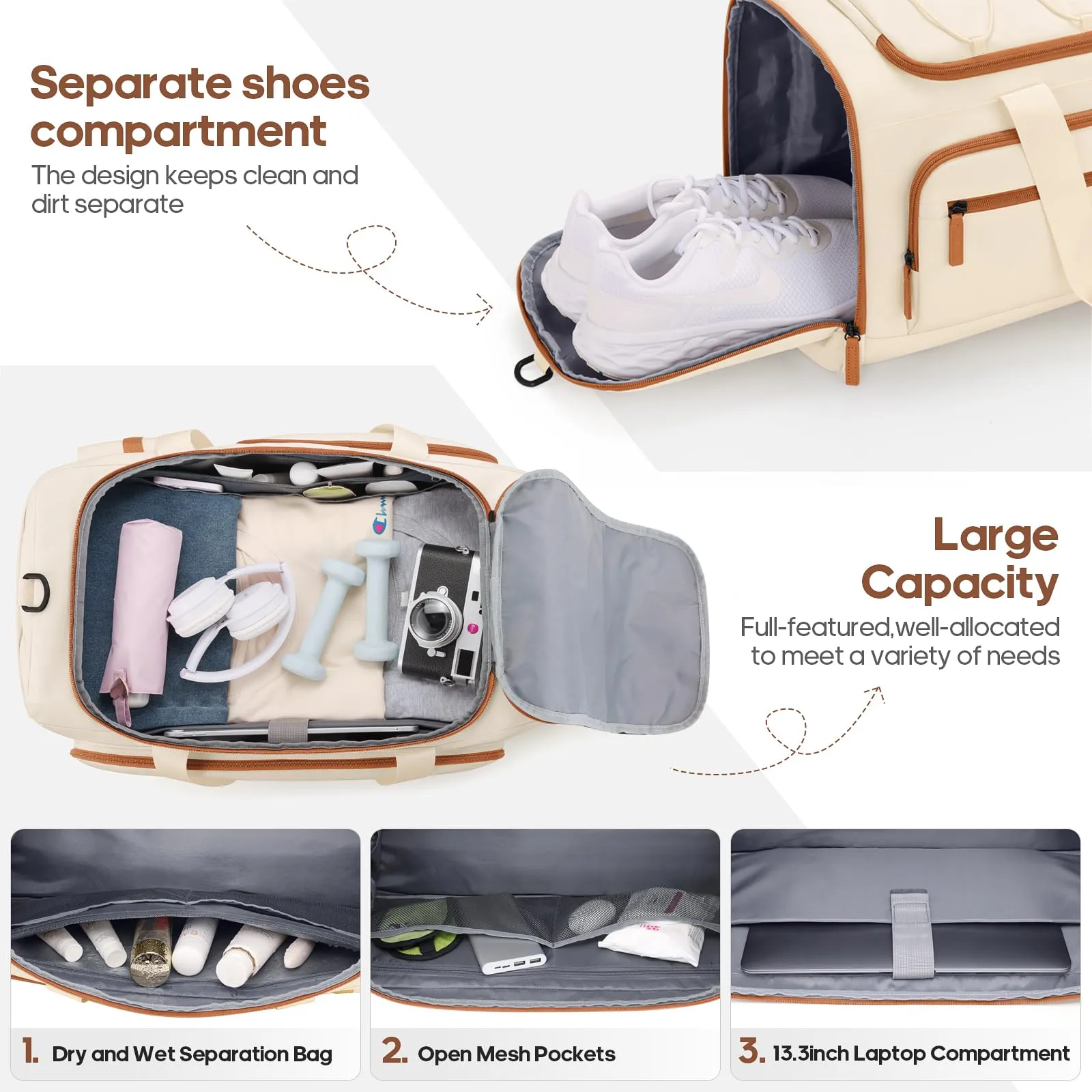 Luggage Sets 3 Piece, Carry-on Luggage 20 Inch with Spinner Wheels Hardside Suitcase Set with TSA Lock,Durable Carry On Suitcase With Travel Backpack for Men Women