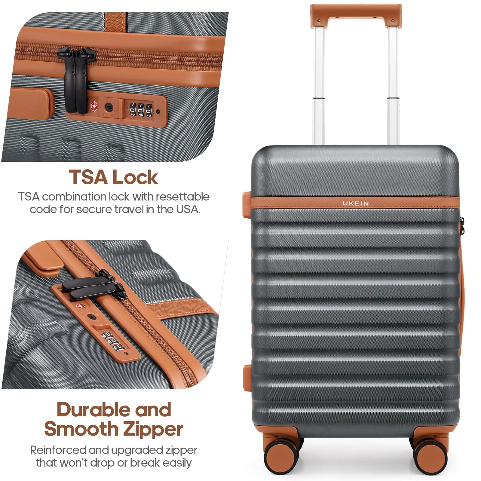 Luggage Sets 3 Piece, Carry-on Luggage 20 Inch with Spinner Wheels Hardside Suitcase Set with TSA Lock,Durable Carry On Suitcase With Travel Backpack for Men Women