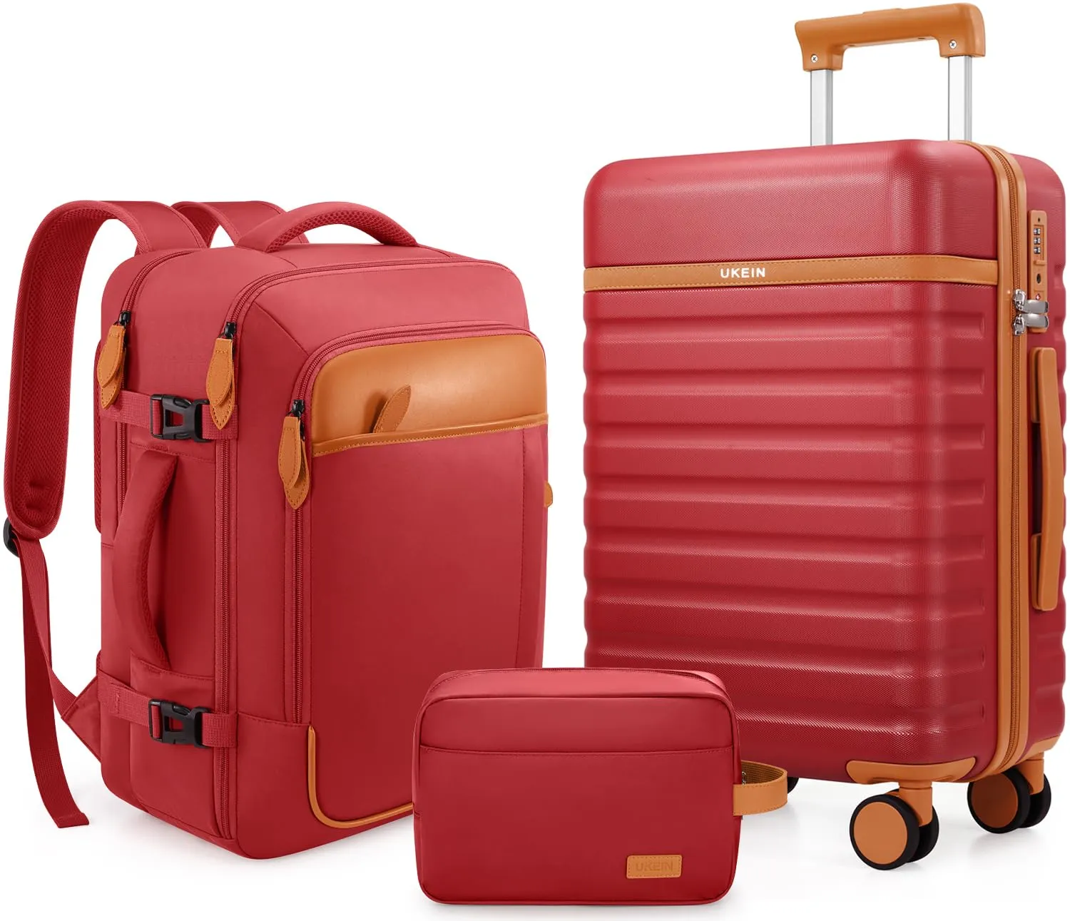 Luggage Sets 3 Piece, Carry-on Luggage 20 Inch with Spinner Wheels Hardside Suitcase Set with TSA Lock,Durable Carry On Suitcase With Travel Backpack for Men Women