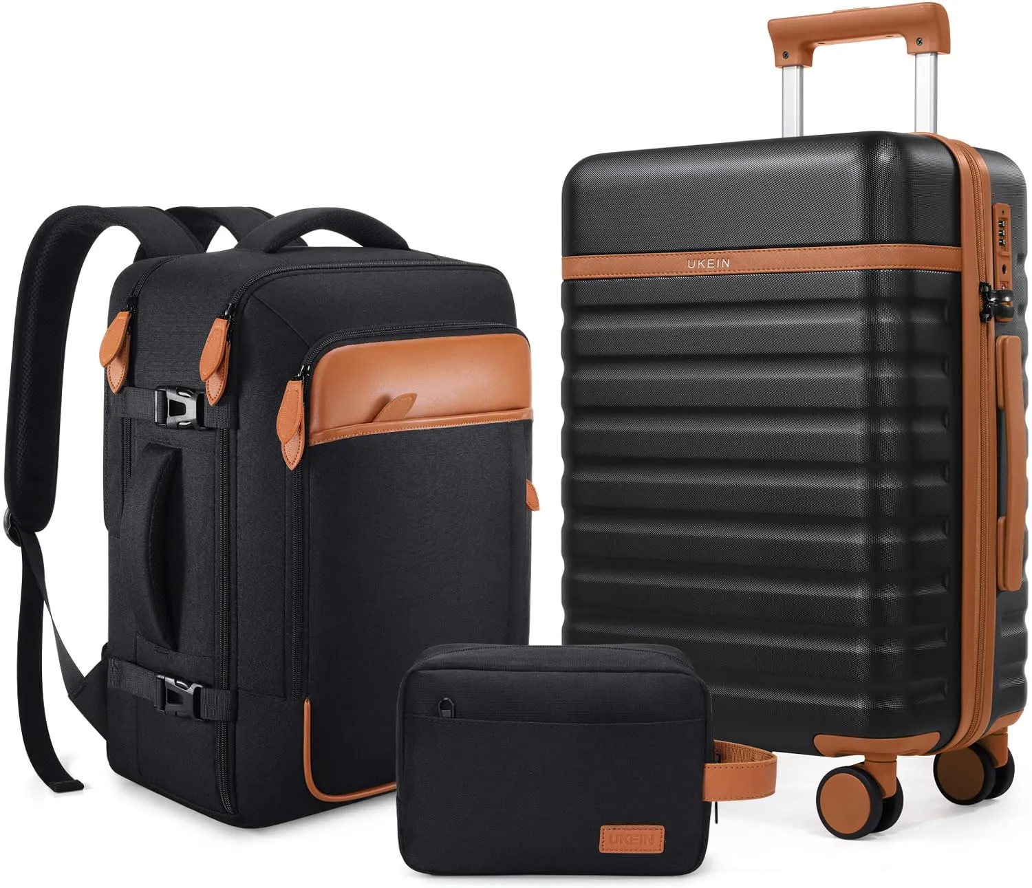 Luggage Sets 3 Piece, Carry-on Luggage 20 Inch with Spinner Wheels Hardside Suitcase Set with TSA Lock,Durable Carry On Suitcase With Travel Backpack for Men Women