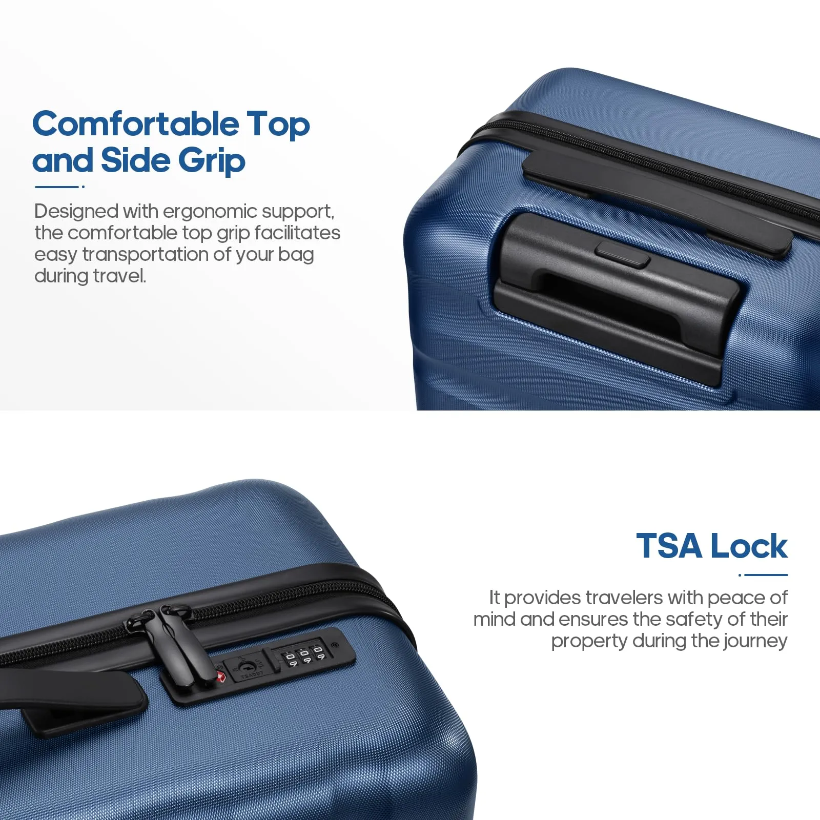 Luggage Sets 3 Piece, Carry-on Luggage 20 Inch with Spinner Wheels Hardside Suitcase Set with TSA Lock,Durable Carry On Suitcase With Travel Backpack for Men Women