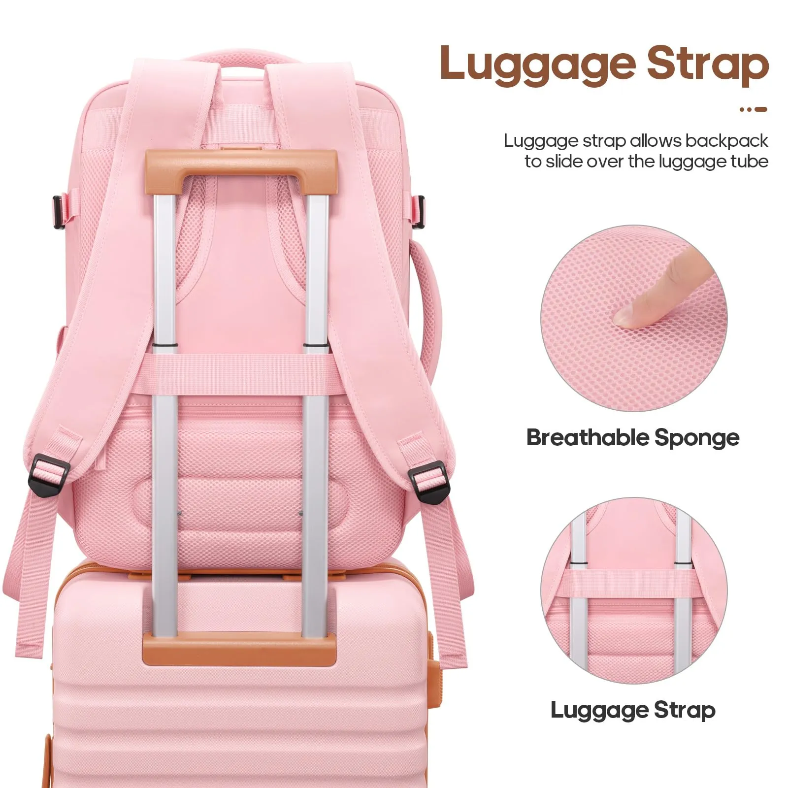 Luggage Sets 3 Piece, Carry-on Luggage 20 Inch with Spinner Wheels Hardside Suitcase Set with TSA Lock,Durable Carry On Suitcase With Travel Backpack for Men Women
