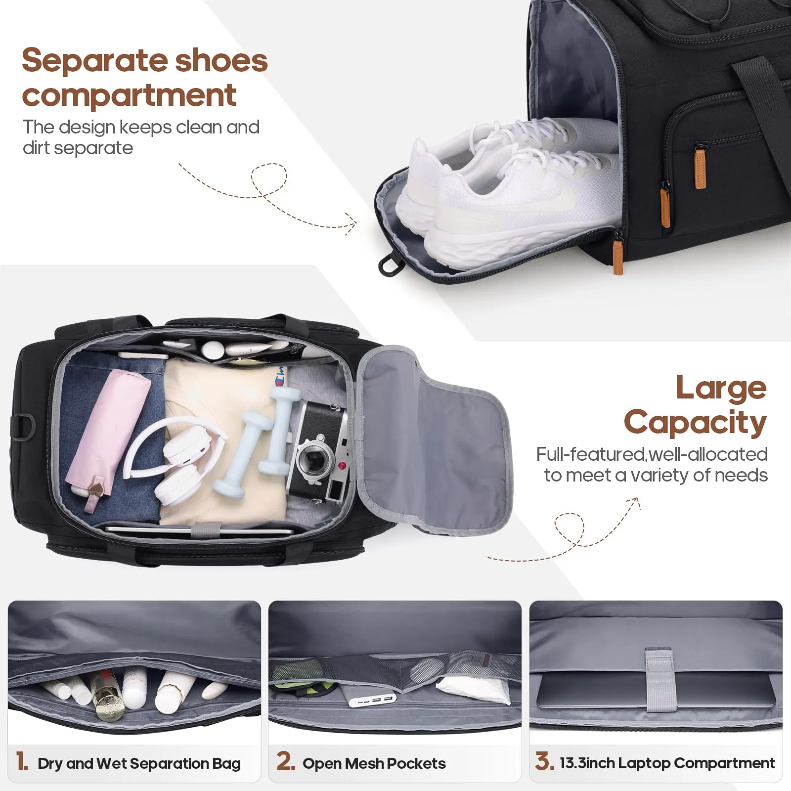 Luggage Sets 3 Piece, Carry-on Luggage 20 Inch with Spinner Wheels Hardside Suitcase Set with TSA Lock,Durable Carry On Suitcase With Travel Backpack for Men Women