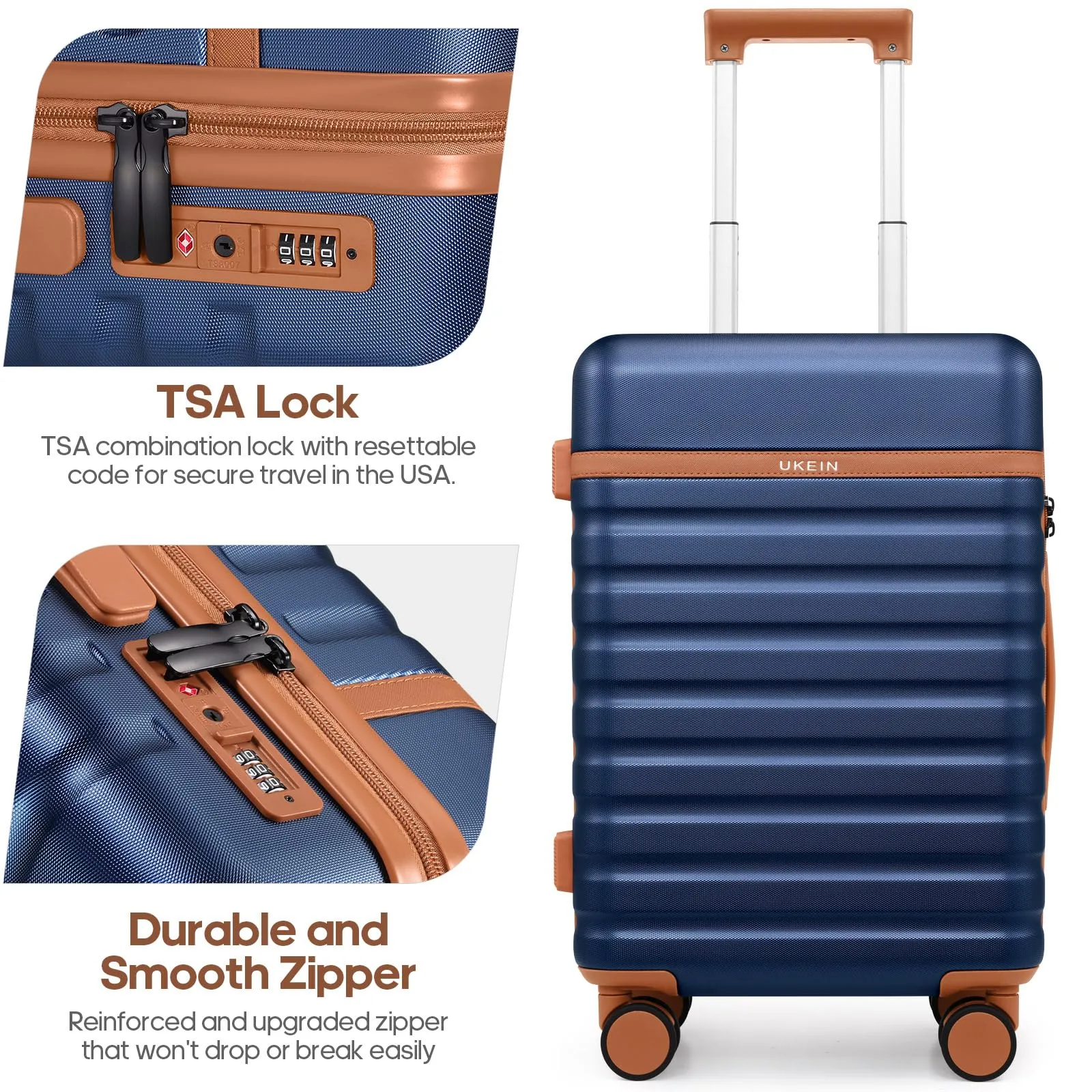 Luggage Sets 3 Piece, Carry-on Luggage 20 Inch with Spinner Wheels Hardside Suitcase Set with TSA Lock,Durable Carry On Suitcase With Travel Backpack for Men Women
