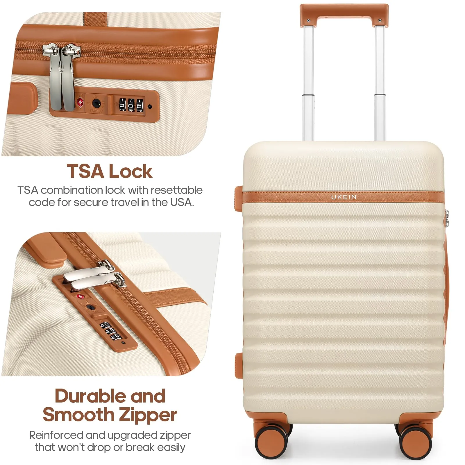 Luggage Sets 3 Piece, Carry-on Luggage 20 Inch with Spinner Wheels Hardside Suitcase Set with TSA Lock,Durable Carry On Suitcase With Travel Backpack for Men Women