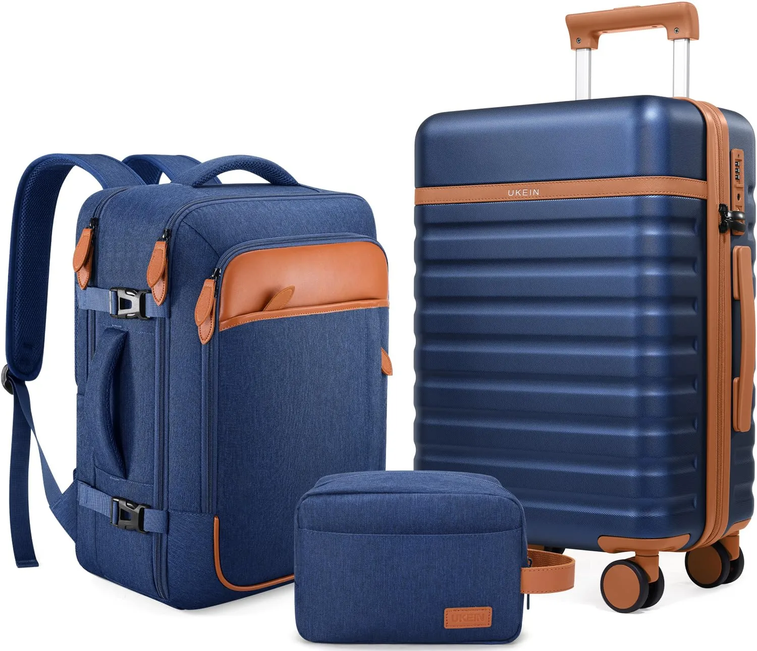 Luggage Sets 3 Piece, Carry-on Luggage 20 Inch with Spinner Wheels Hardside Suitcase Set with TSA Lock,Durable Carry On Suitcase With Travel Backpack for Men Women
