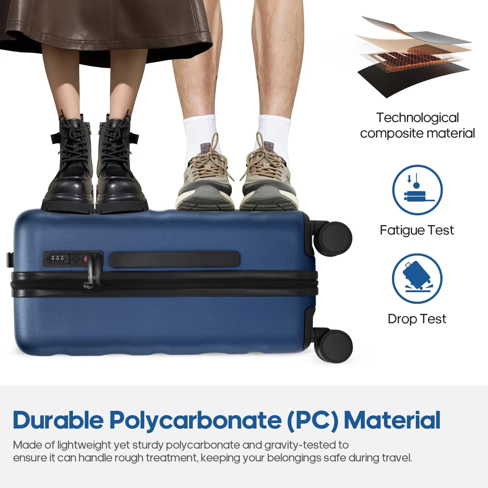 Luggage Sets 3 Piece, Carry-on Luggage 20 Inch with Spinner Wheels Hardside Suitcase Set with TSA Lock,Durable Carry On Suitcase With Travel Backpack for Men Women