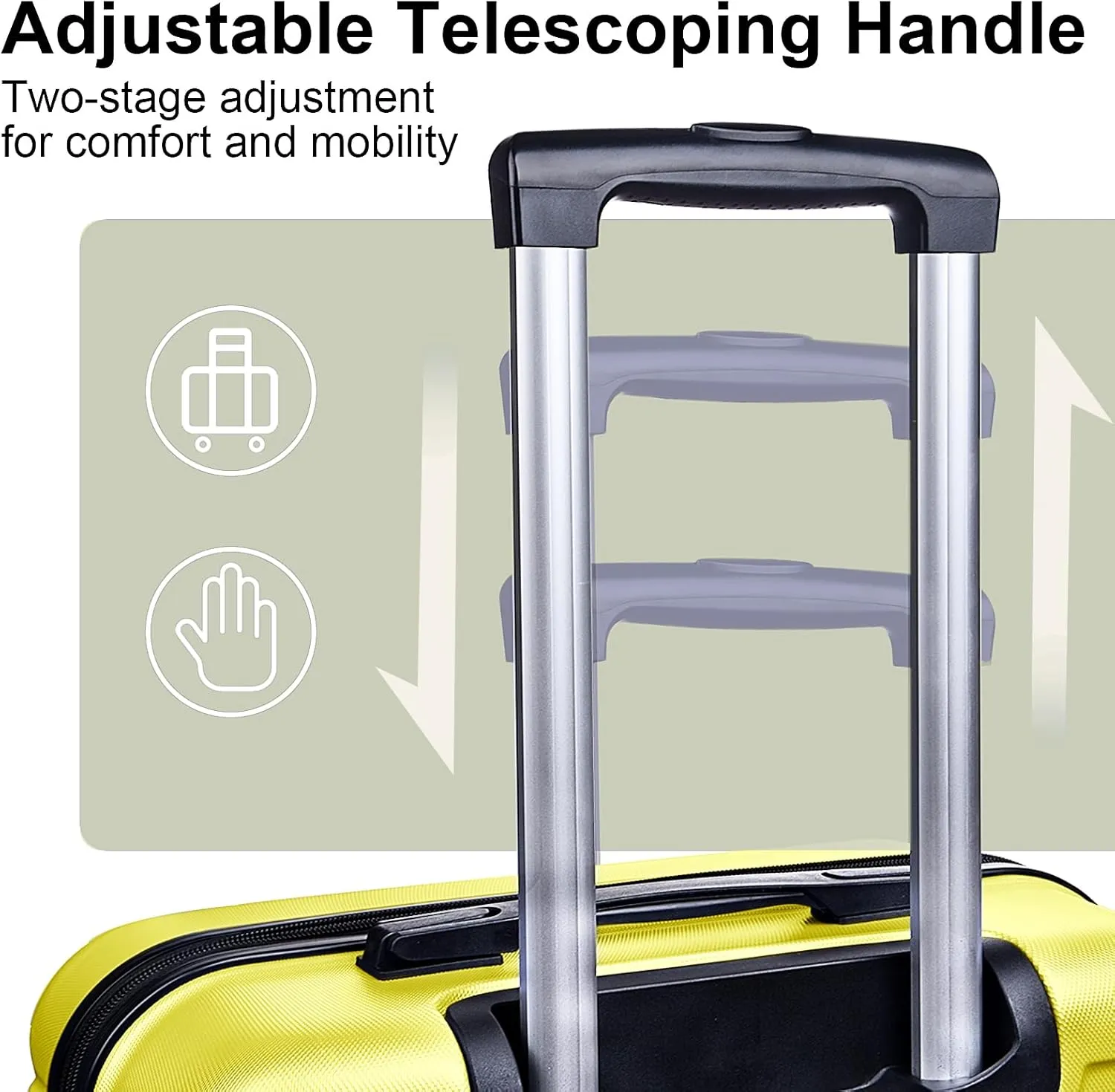 Luggage Sets 3 Piece Lightweight Hardshell Suitcase Sets Double Spinner Wheels TSA Lock Yellow (20in/24in/28in)