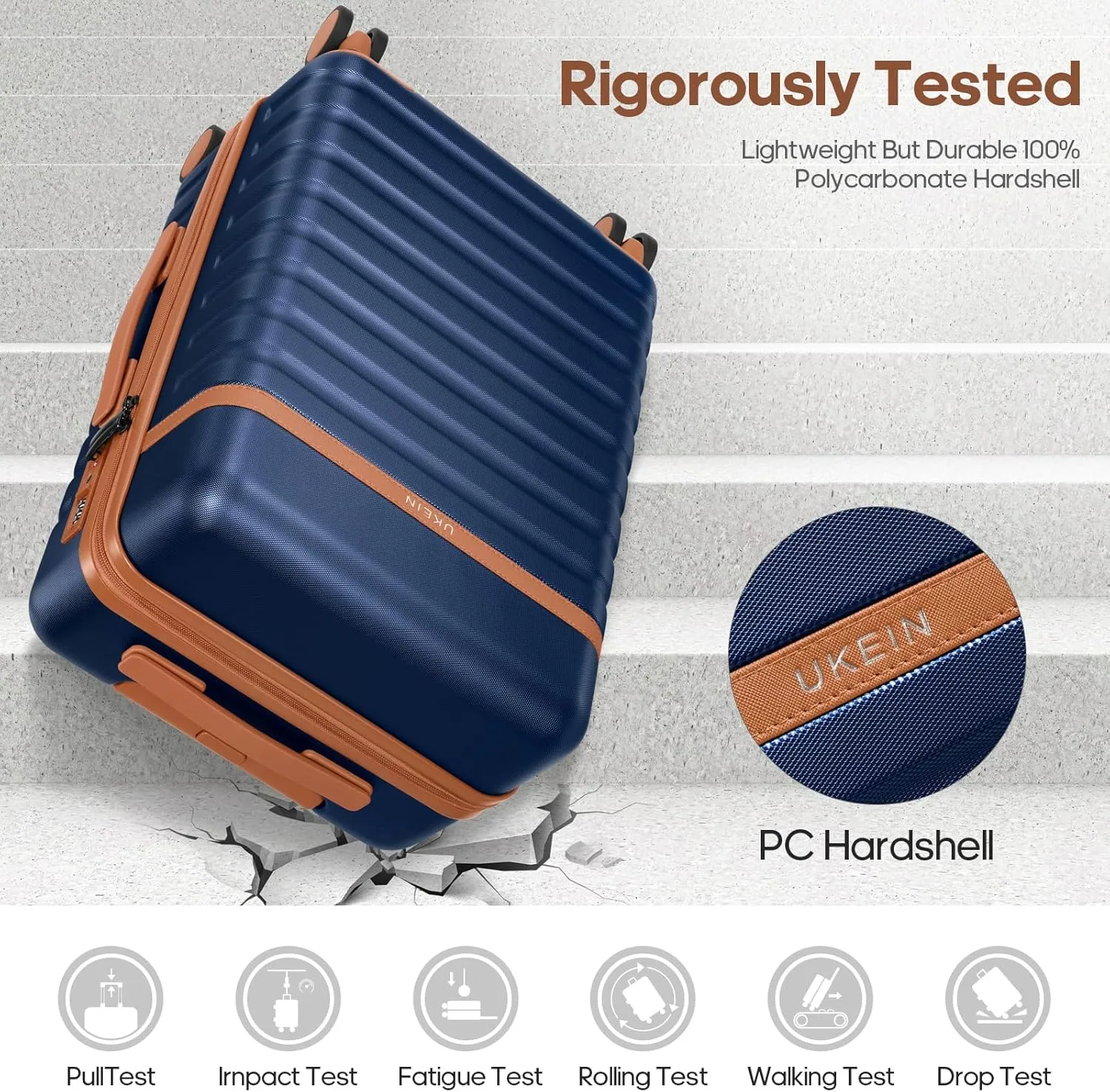 Luggage Sets 3 Piece, PC Hardside Carry on Suitcase Set, Suitcase Set with Spinner Wheel TSA Lock for Women Men (Blue, 3 piece set(20/24/28in))