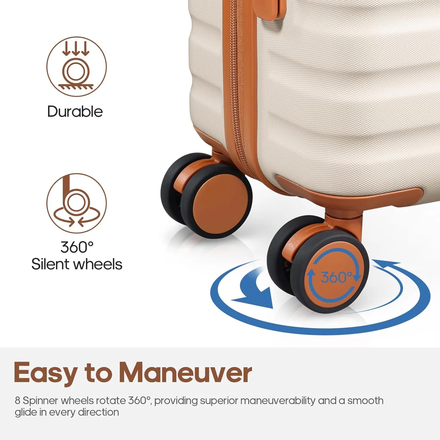 Luggage Sets 3 Piece, PC Hardside Carry on Suitcase with Spinner Wheel TSA Lock, Suitcase Set for Women Men