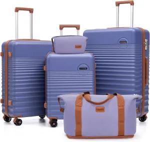 Luggage Sets 5 Piece, Suitcases with Wheels, Hardshell Suitcase Set, ABS Carry on Luggage Set with TSA Lock, Travel Luggage
