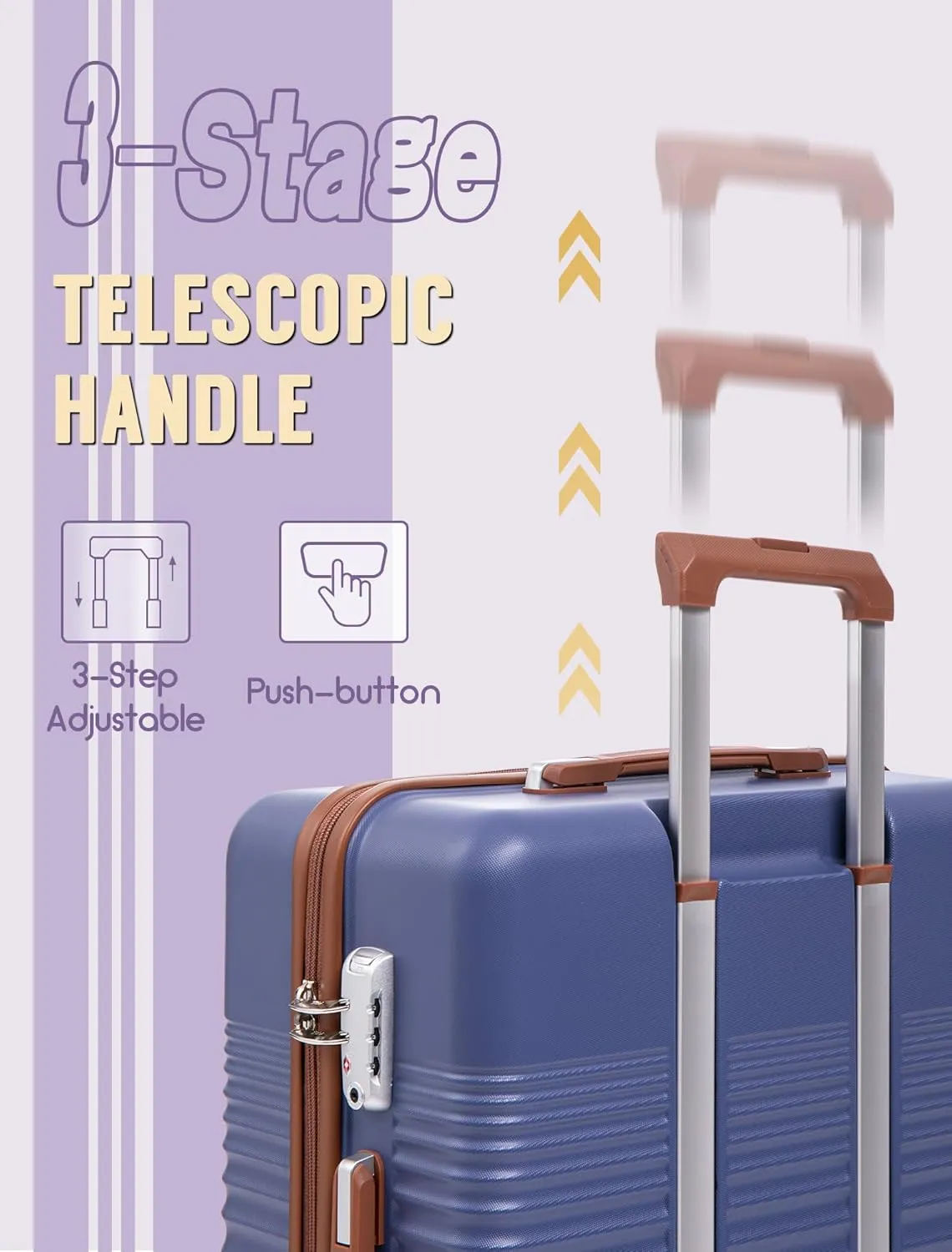 Luggage Sets 5 Piece, Suitcases with Wheels, Hardshell Suitcase Set, ABS Carry on Luggage Set with TSA Lock, Travel Luggage