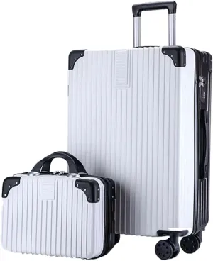 Luggage With Cup Holder, Space Separation Design, Hard Shell Trolley Case, Dustproof And Waterproof, For Going On A Trip, Learn (Color : 20 Bag, Size : Black White)