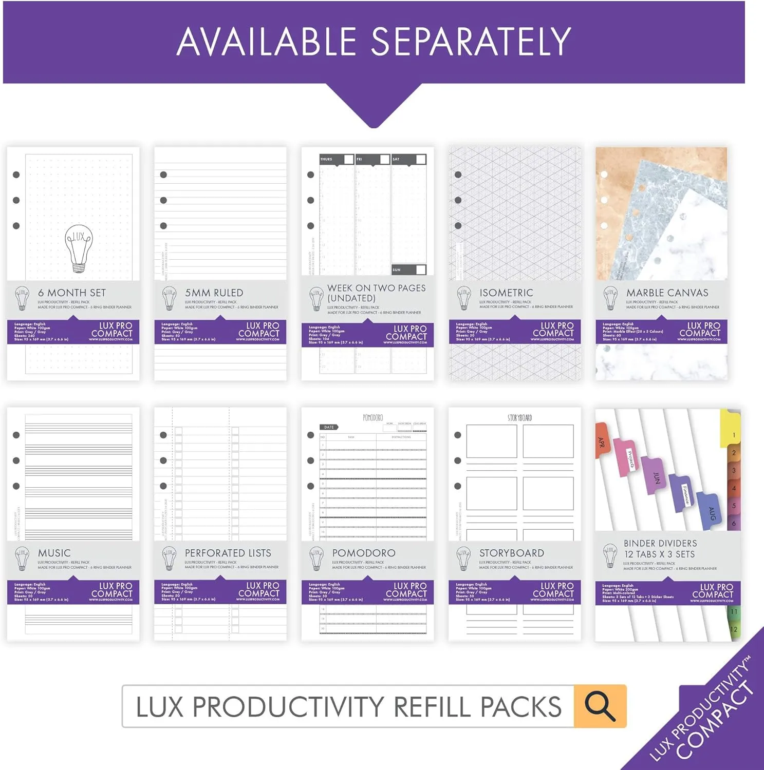 LUX Productivity COMPACT Personal Planner – Best Undated Diary/Organizer with Daily Schedule & Reflection Journal - (Brown)