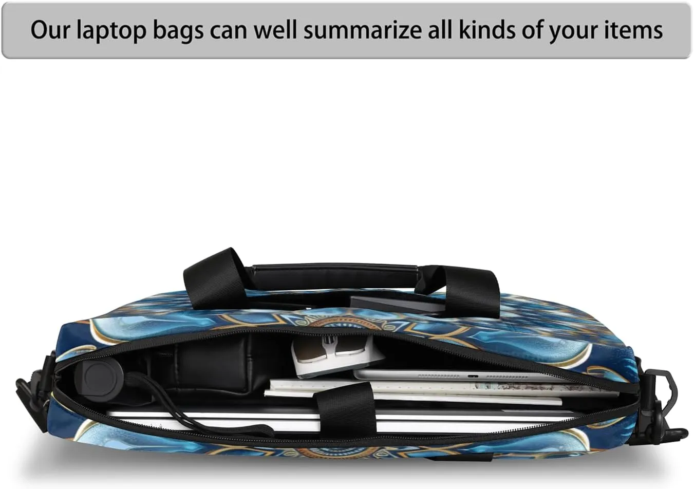 Mandala Laptop Sleeve Case 14 15 15.6 inch, Mandala Laptop Briefcase Shoulder Bag Waterproof Travel Computer Cover Carrying Bags