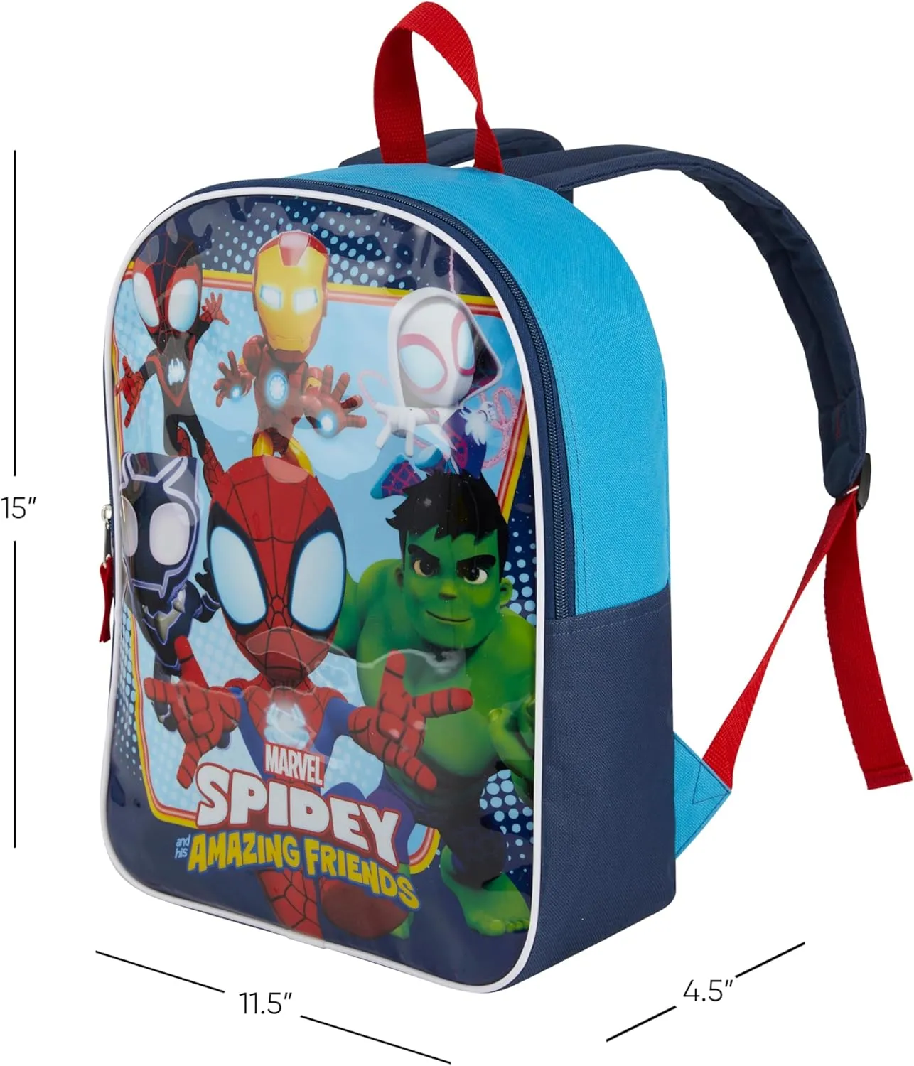 Marvel Spiderman Mile Morales Backpack for Boys - 15" | Kids Age 3-7 Spiderman Bookbag with Padded Straps & Large Zip Compartment