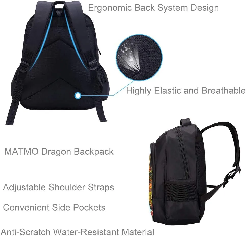 MATMO Dinosaur Backpack Dinosaur Backpacks for Boys School Backpack Kids Bookbag (Dragon Backpack 27)
