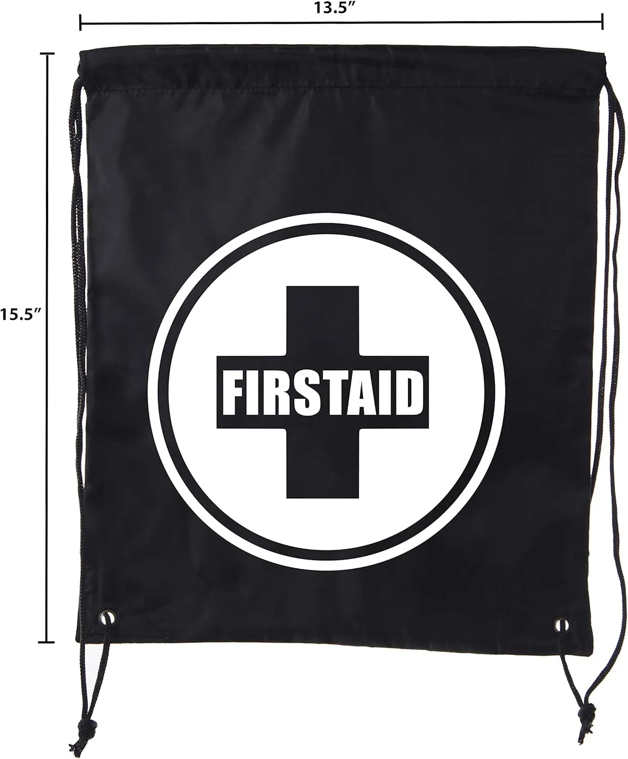 Mato & Hash First Aid Backpack Drawstring Medical Bag for Emergencies or Epi Pen & Medicine - 10PK Black CA2500FirstAid S1
