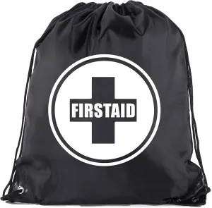 Mato & Hash First Aid Backpack Drawstring Medical Bag for Emergencies or Epi Pen & Medicine - 10PK Black CA2500FirstAid S1
