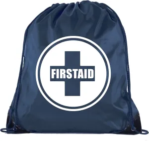 Mato & Hash First Aid Backpack Drawstring Medical Bag for Emergencies or Epi Pen & Medicine - 10PK Navy CA2500FirstAid S1
