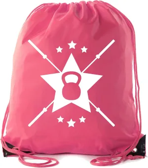 Mato & Hash Power Lifting Backpacks, Extreme Fitness Drawstring Bags Weightlifting Gym Bags - Emblem