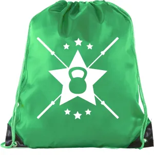 Mato & Hash Power Lifting Backpacks, Extreme Fitness Drawstring Bags Weightlifting Gym Bags - Emblem