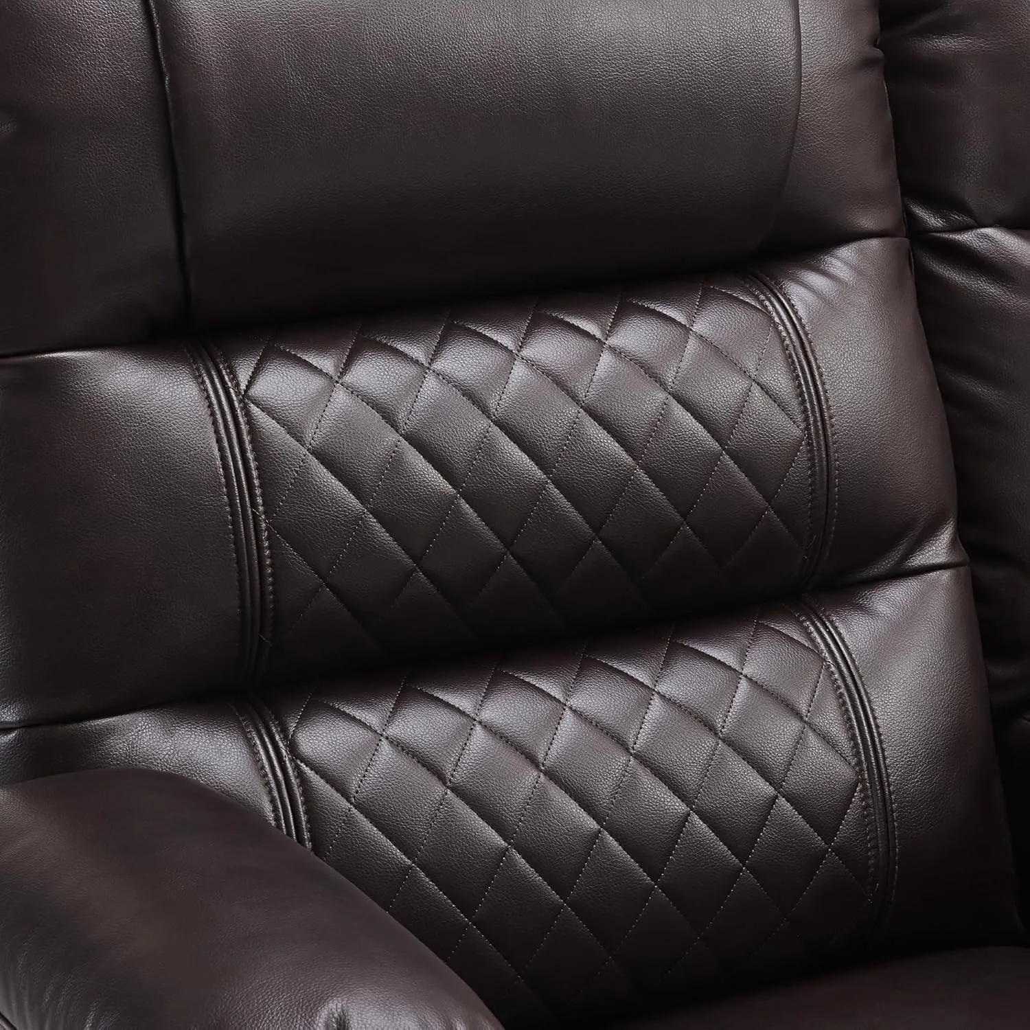 MCombo 56.3" Power Loveseat Recliner Sofa with Heat and Vibration, Cup Holders, USB Charge Port, Faux Leather Electric Reclining Sofa PR622Sets (Dark Brown, Loveseat)