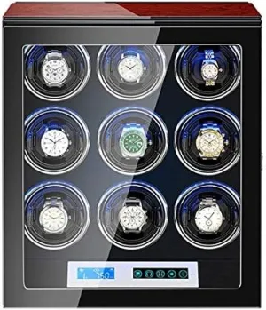 Mechanical Watch Shaker Automatic Watch Winder Box Silent Motor LCD Screen Built-in Illumination Adjustable Watch Pillows Piano Paint Exterior Efficency