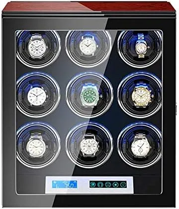 Mechanical Watch Shaker Automatic Watch Winder Box Silent Motor LCD Screen Built-in Illumination Adjustable Watch Pillows Piano Paint Exterior Efficency