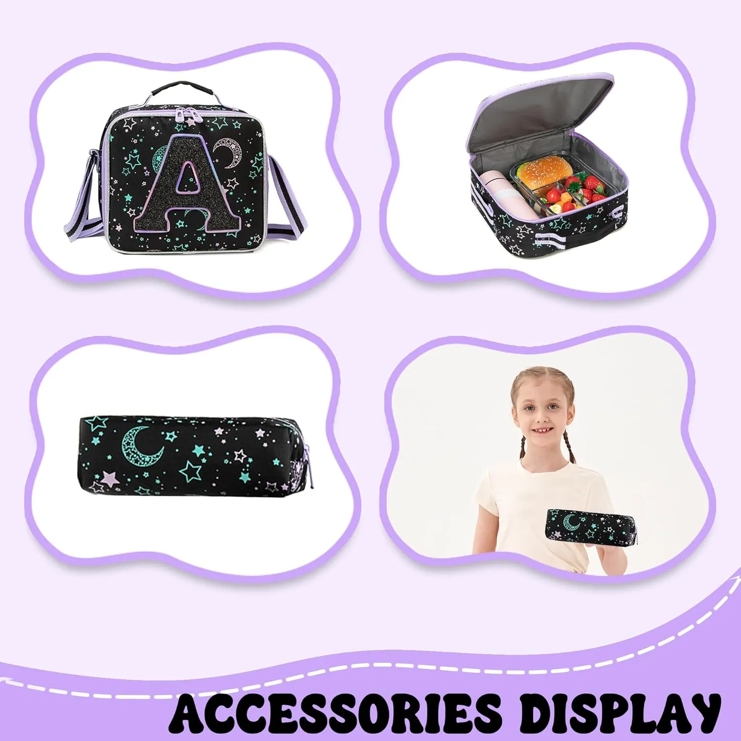 Meetbelify Backpack for Girls Backpacks for Elementary Preschool Students Kids School Cute Backpack with Lunch Box