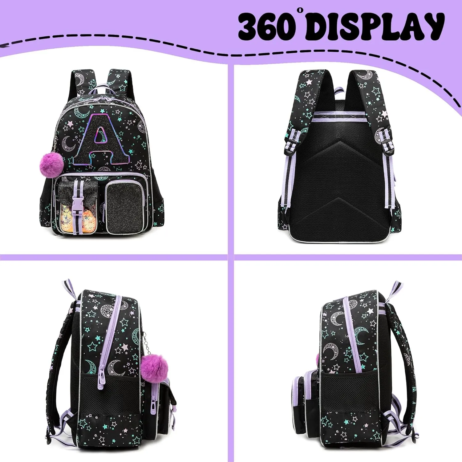 Meetbelify Backpack for Girls Backpacks for Elementary Preschool Students Kids School Cute Backpack with Lunch Box