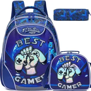 Meetbelify Backpacks for Boys School Bag Cute Boys Backpacks Ages 8-10 with Lunch Box Kids Bookbag Set Travel Backpack for Kindergarten Elementary Students Backpack to School Supplies