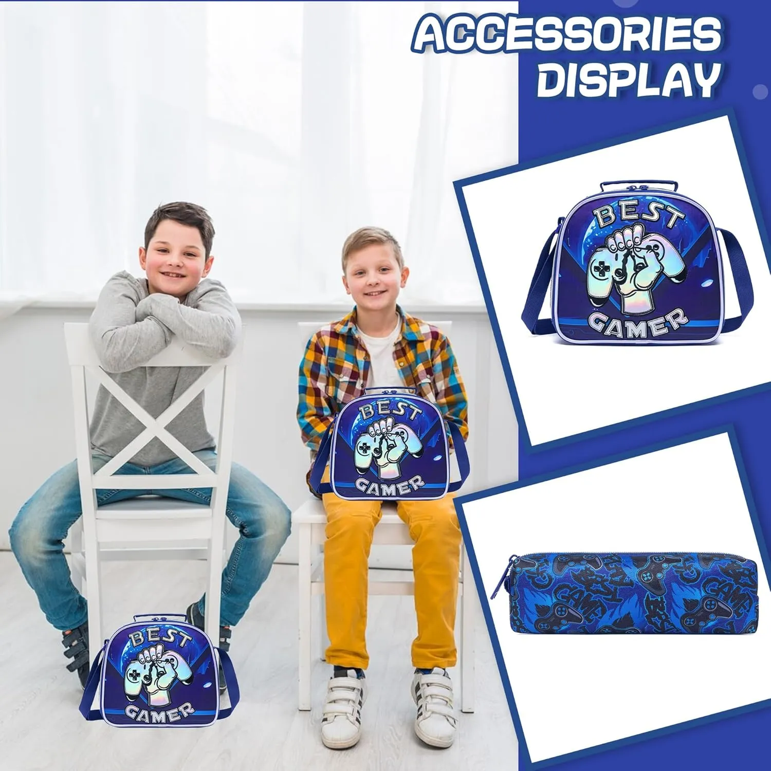 Meetbelify Backpacks for Boys School Bag Cute Boys Backpacks Ages 8-10 with Lunch Box Kids Bookbag Set Travel Backpack for Kindergarten Elementary Students Backpack to School Supplies