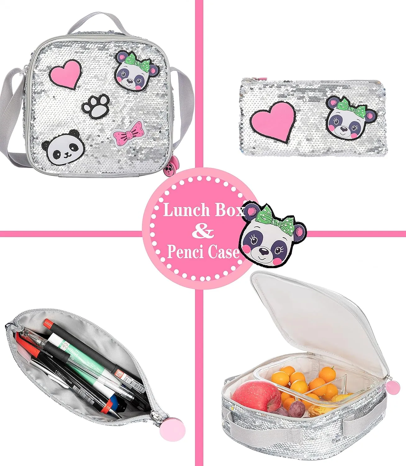 Meetbelify Girls Rolling Backpack Sequin Rolling Backpacks with Wheels for Girls for Elementary School Bag