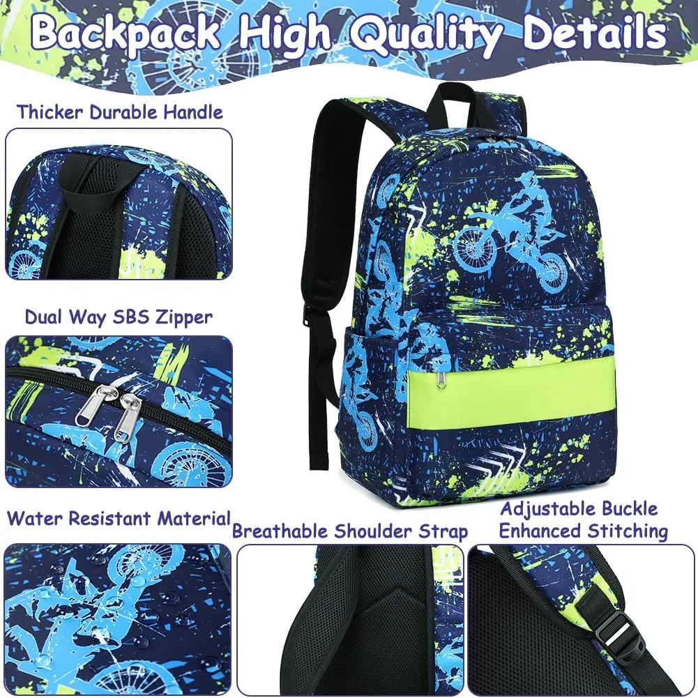 Meisohua School Backpack for Teens Girls Boys Backpack for Elementary Middle School Bookbag for Kids Backpack Lunch Bag Set