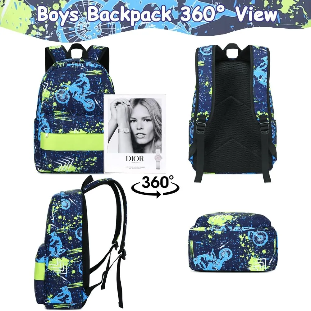 Meisohua School Backpack for Teens Girls Boys Backpack for Elementary Middle School Bookbag for Kids Backpack Lunch Bag Set
