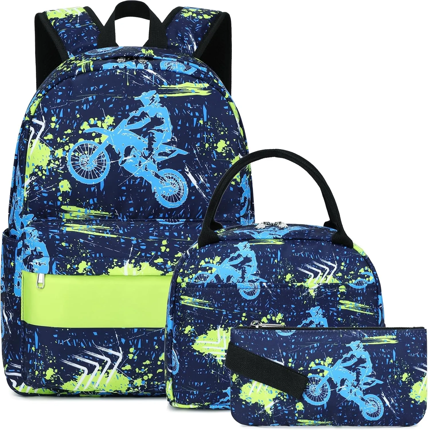 Meisohua School Backpack for Teens Girls Boys Backpack for Elementary Middle School Bookbag for Kids Backpack Lunch Bag Set
