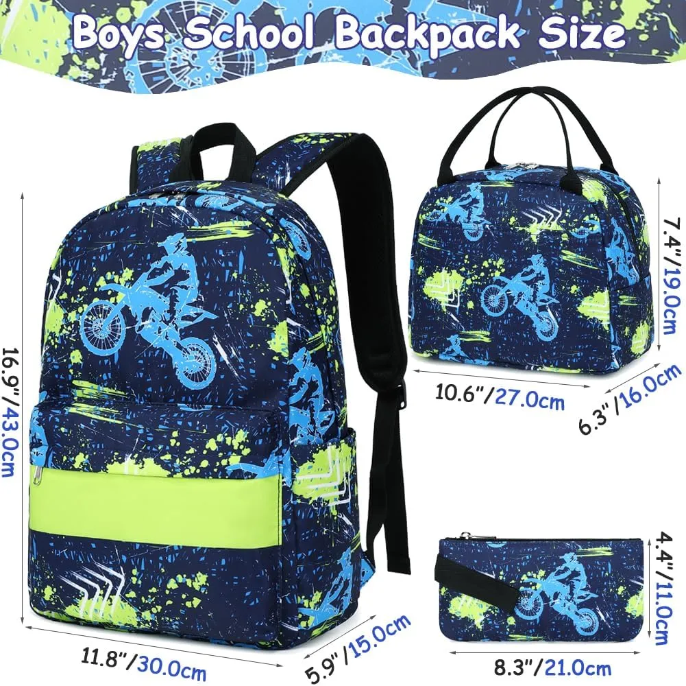 Meisohua School Backpack for Teens Girls Boys Backpack for Elementary Middle School Bookbag for Kids Backpack Lunch Bag Set