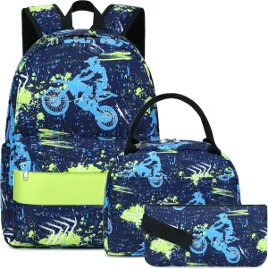 Meisohua School Backpack for Teens Girls Boys Backpack for Elementary Middle School Bookbag for Kids Backpack Lunch Bag Set