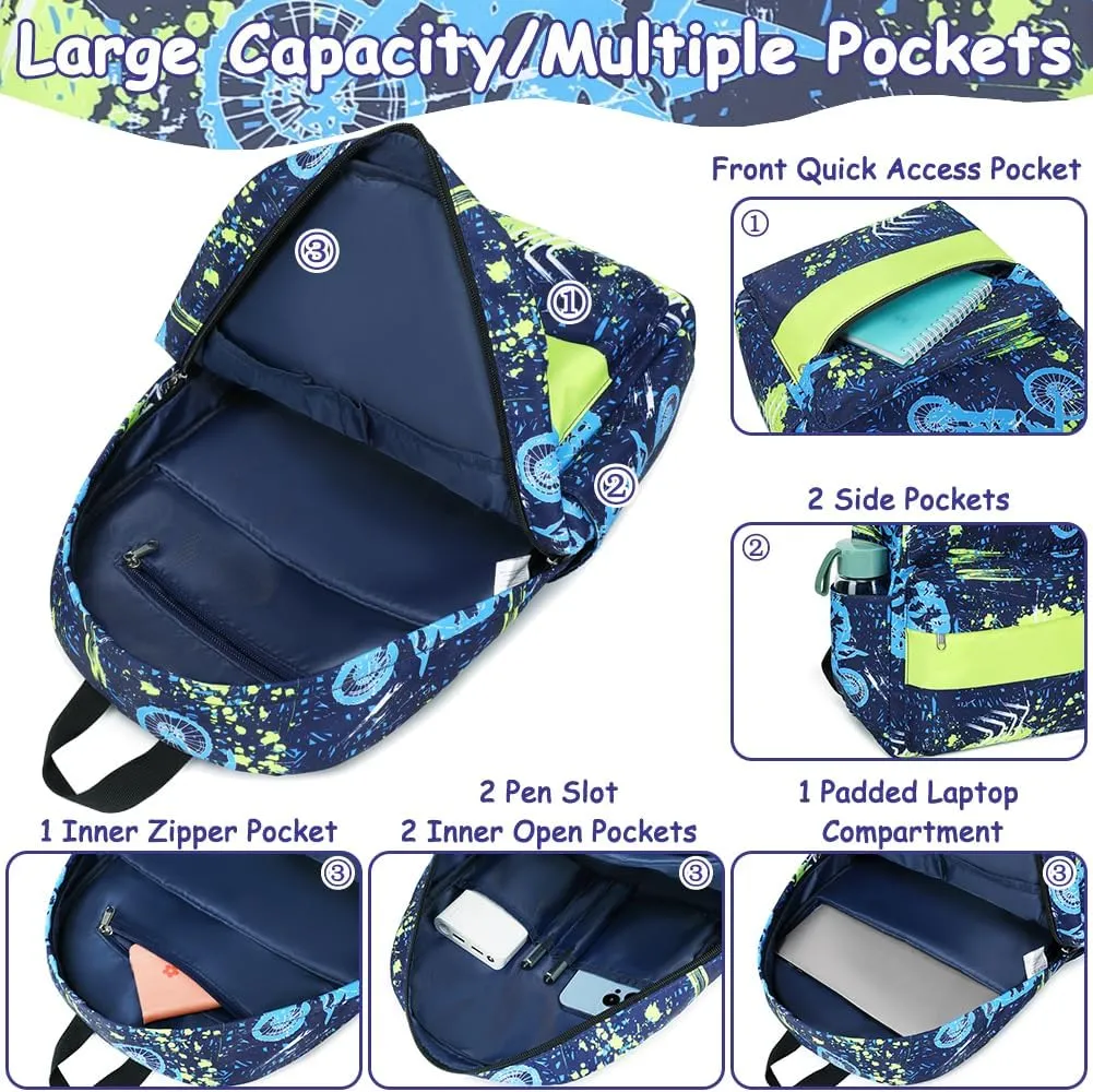 Meisohua School Backpack for Teens Girls Boys Backpack for Elementary Middle School Bookbag for Kids Backpack Lunch Bag Set