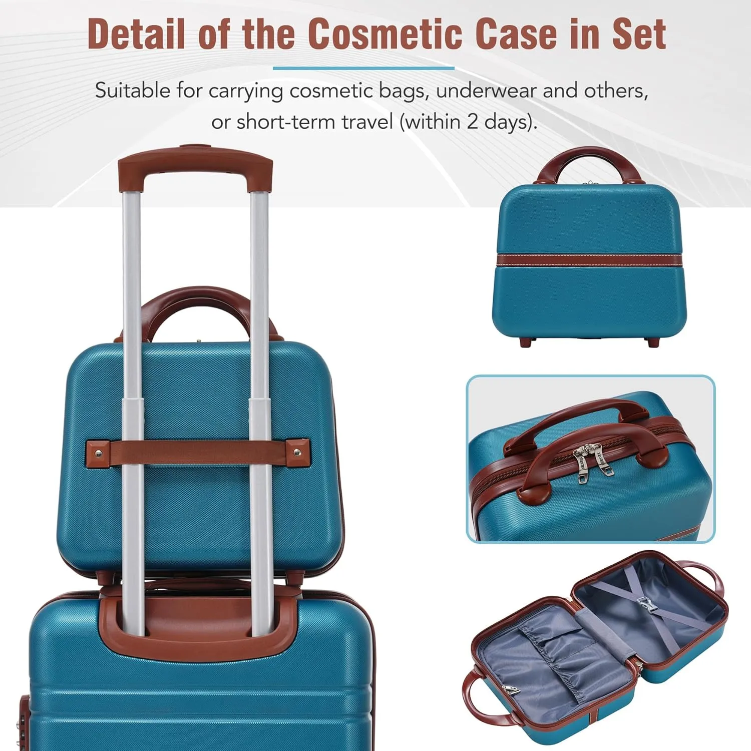 Merax Luggage Sets, Hardshell Luggage Sets 3 Pieces 20" 28" Luggages and Cosmetic Case Spinner Suitcase with TSA Lock Lightweight, Blue
