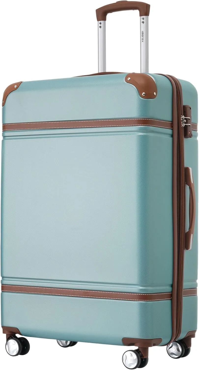 Merax Luggage Sets, Hardshell Luggage Sets 3 Pieces 20" 28" Luggages and Cosmetic Case Spinner Suitcase with TSA Lock Lightweight, Green